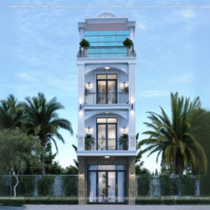 Mẫu nhà 3 tầng 1 tum phong cách tân cổ điển kết hợp hiện đại