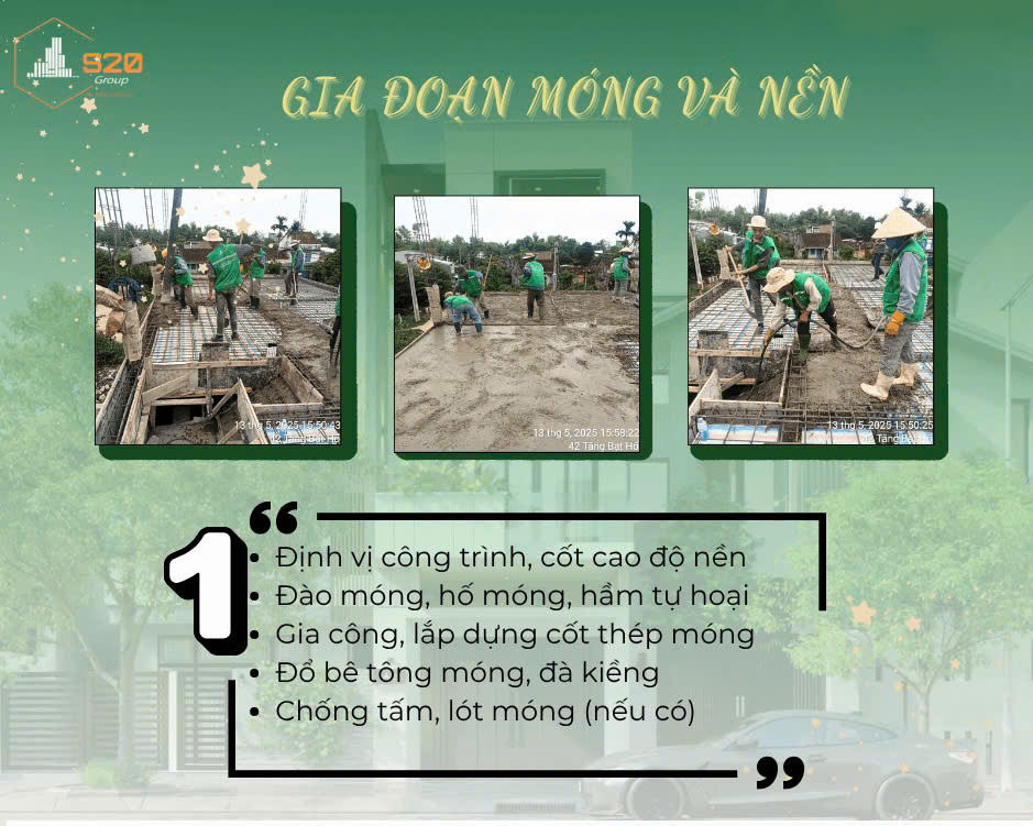 Giai đoạn móng và nền