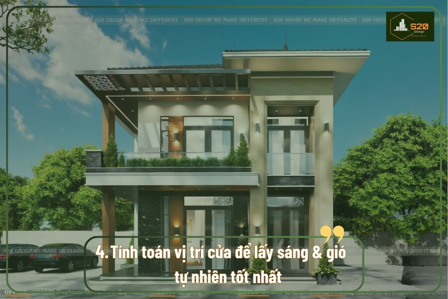 4. Tính toán vị trí cửa dễ lấy sáng