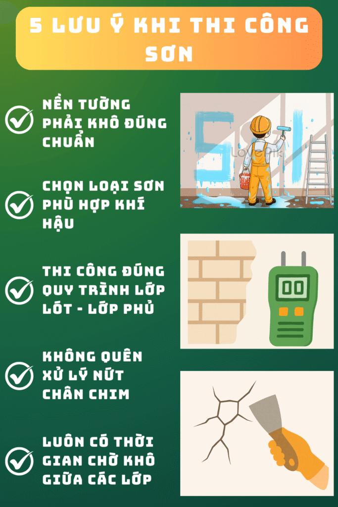 lưu ý khi sơn